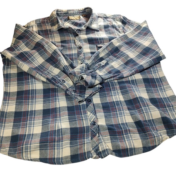 Plaid Button Down Shirt - Blue and White - Picture 7 of 11